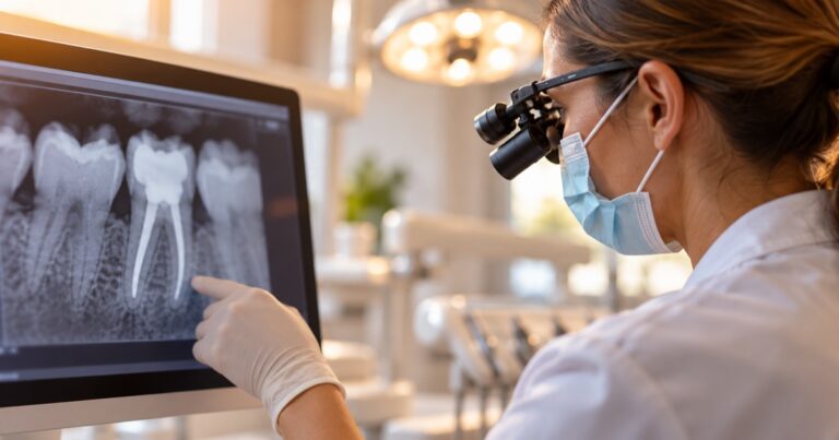 Illustrative image of a dental X-ray review.