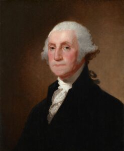 Retrato histórico de George Washington pintado por Gilbert Stuart hacia 1821, National Gallery of Art; dominio público.